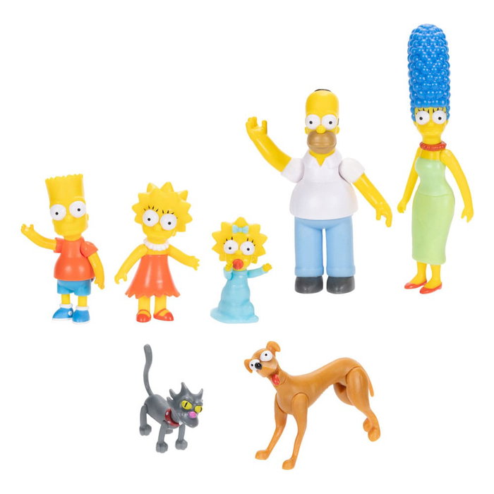 JAKKS PACIFIC Pack de 7 figurines Famille des Simpsons