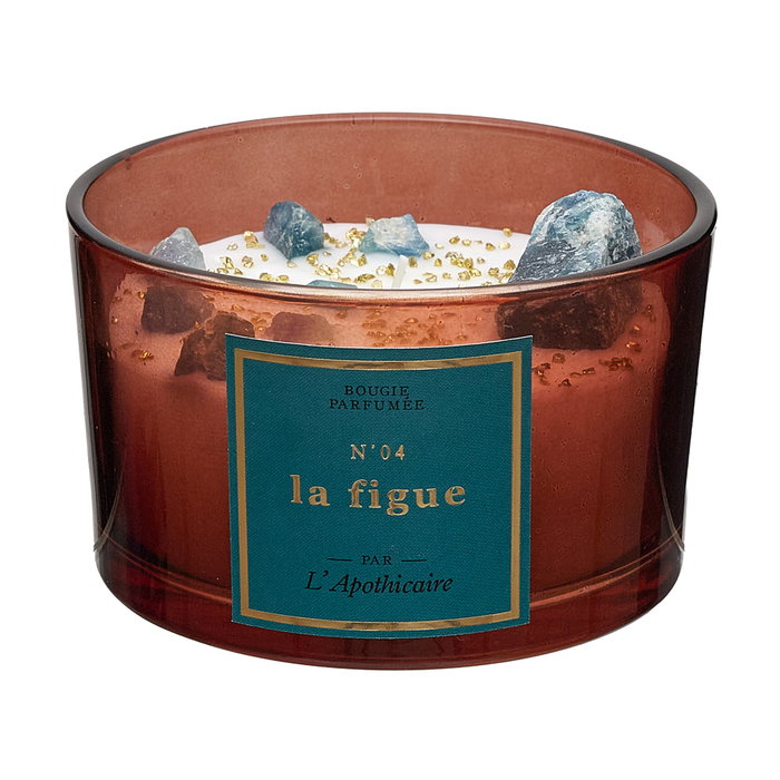 Home Deco Factory Bougie Parfumée avec Pierres Précieuses et Pépites Dorées Home Deco Factory Bougie Parfumée avec Pierres Précieuses et Pépites Dorées