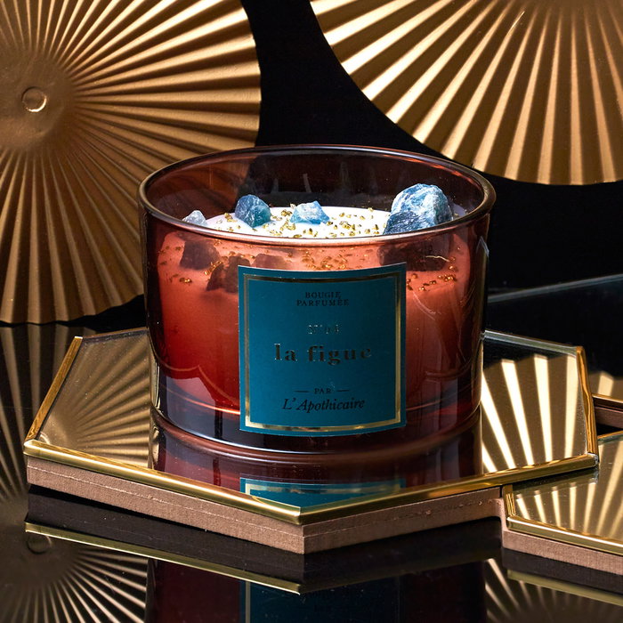 Home Deco Factory Bougie Parfumée avec Pierres Précieuses et Pépites Dorées Home Deco Factory Bougie Parfumée avec Pierres Précieuses et Pépites Dorées
