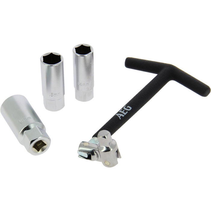 AEG Clé à bougie articulée avec 3 douilles 14/16/21mm