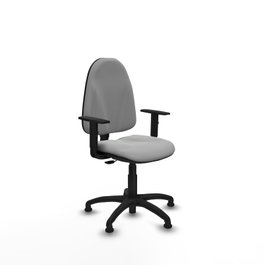 PIQUERAS Y CRESPO Chaise de bureau Algarra, similicuir gris clair, accoudoirs 1D