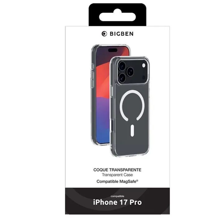 BBC Coque Hybride Transparente Compatible MagSafe pour iPhone 17 Pro - Protection Premium