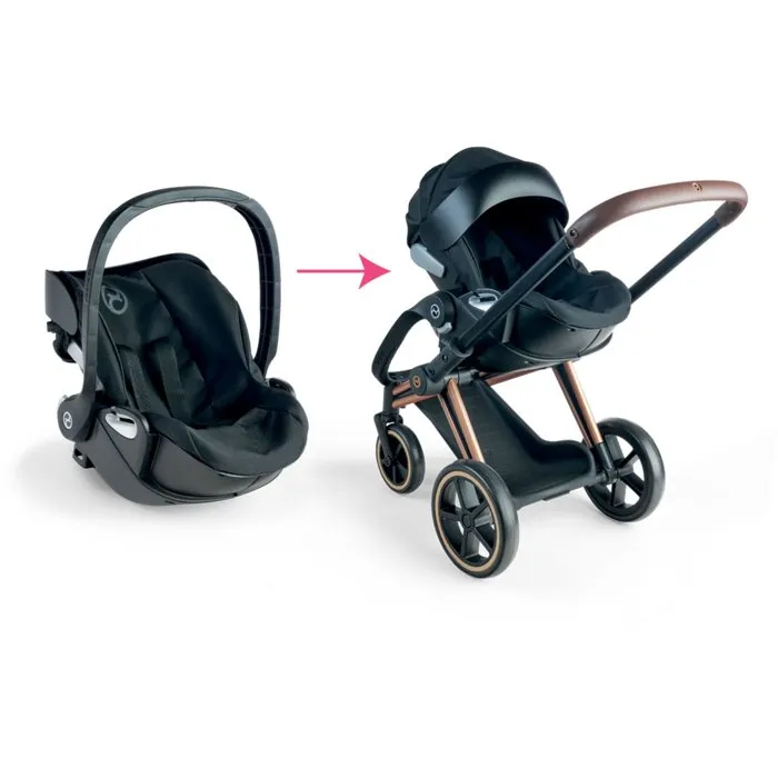 Corolle - Porte-poupon 2 en 1 transat et porte-poupon léger, compatible Cybex Priam, capote rétractable, pour poupons de 36 à 42 cm, à partir de 3 ans