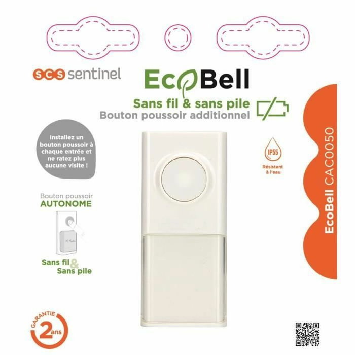 SCS SENTINEL Bouton poussoir Ecobell CAC0050 Blanc SCS SENTINEL Bouton poussoir Ecobell CAC0050 Blanc