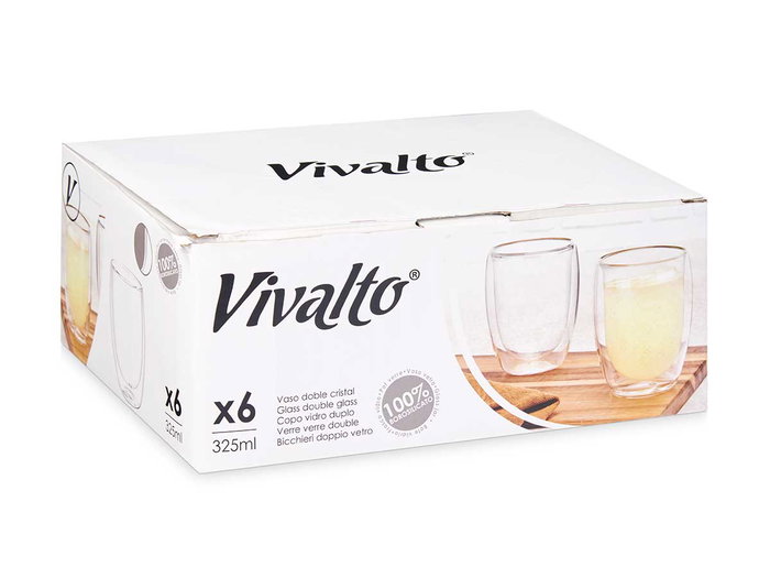 Vivalto Verre Borosilicate 325 ml Transparent 8x11x8 cm (Set de 24) Vivalto Verre Borosilicate 325 ml Transparent 8x11x8 cm (Set de 24)