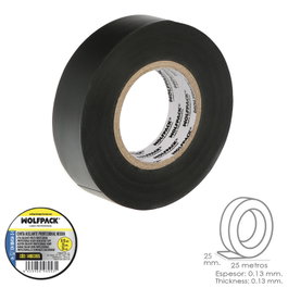 WOLFPACK LINEA PROFESIONAL Ruban Isolant Professionnel Noir 25 mm x 25 m