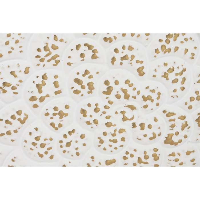 Home ESPRIT Figurine Décorative Fleur Décapé Blanc Doré