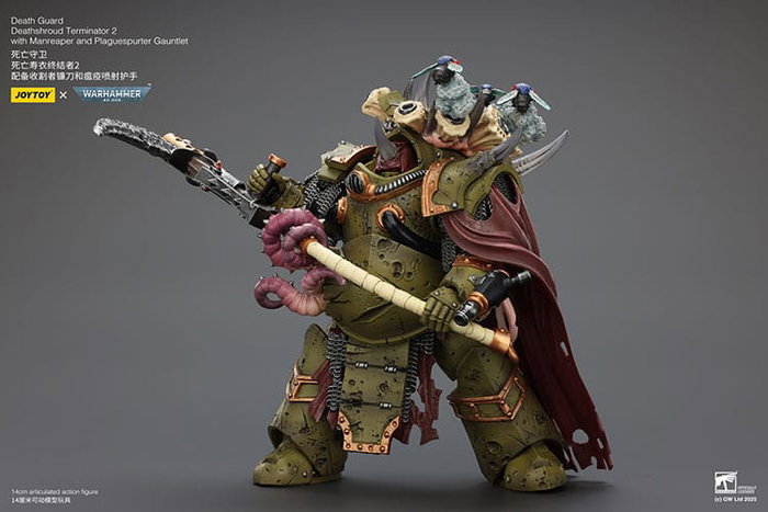 Warhammer 40k figurine 1/18 Death Guard Deathshroud Terminator 2 with Manreaper and Plaguespurter Gauntlet 14 cm Warhammer 40k figurine 1/18 Death Guard Deathshroud Terminator 2 with Manreaper and Plaguespurter Gauntlet 14 cm
