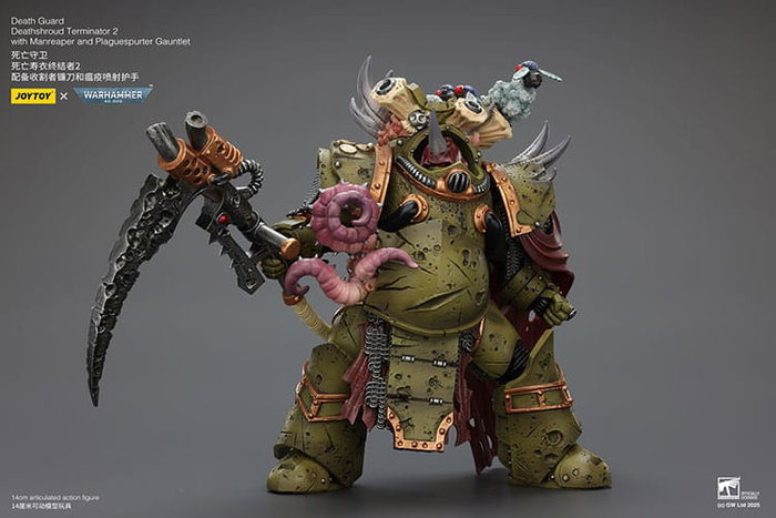 Warhammer 40k figurine 1/18 Death Guard Deathshroud Terminator 2 with Manreaper and Plaguespurter Gauntlet 14 cm Warhammer 40k figurine 1/18 Death Guard Deathshroud Terminator 2 with Manreaper and Plaguespurter Gauntlet 14 cm