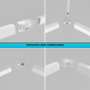 Lampe LED hexagonale 6000K - 14 hexagones 56 cm + rectangle 500 cm