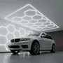 Lámpara LED hexagonal 6000K 690W 76000 lúmenes 14 hexágonos 56cm + Rectángulo 500cm