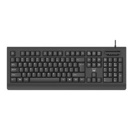 Ewent EW3286 Clavier de sécurité USB avec lecteur de cartes à puce QWERTY ES