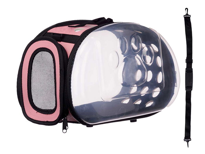 Mascow Transportin Transparente Rose Petit 37x22x7cm en Plastique (Set de 6) Mascow Transportin Transparente Rose Petit 37x22x7cm en Plastique (Set de 6)