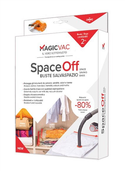 Magic Vac Lot de 2 sacs de rangement sous vide 55x90 cm