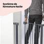 Safety 1st Barrière de sécurité enfant SAFETY 1ST Easy Close Metal, porte coulissante à pression ajustable 73-80 cm, fixation sans vis ni perçage, gris anthracite