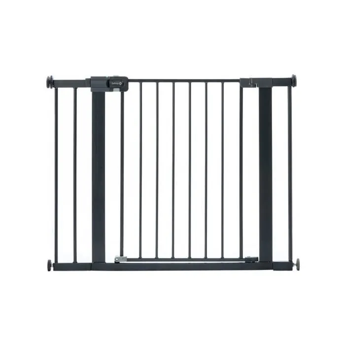 Safety 1st Barrière de sécurité enfant SAFETY 1ST Easy Close Metal, porte coulissante à pression ajustable 73-80 cm, fixation sans vis ni perçage, gris anthracite