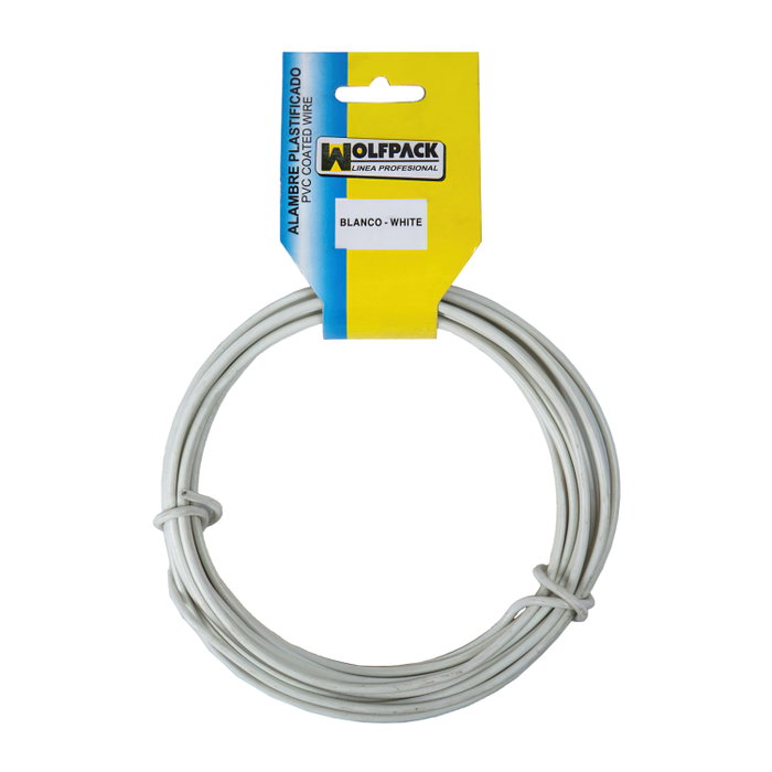 WOLFPACK LINEA PROFESIONAL Fil de fer plastifié Maurer, bobine de 20 mètres blanc Nº 16 / 2.7 mm WOLFPACK LINEA PROFESIONAL Fil de fer plastifié Maurer, bobine de 20 mètres blanc Nº 16 / 2.7 mm