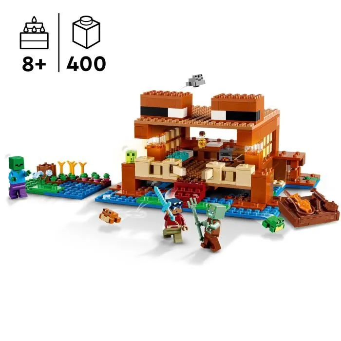 LEGO 21256 Minecraft La Maison de la Grenouille Jouet avec Figurines d'Animaux Zombie et Explorateur LEGO 21256 Minecraft La Maison de la Grenouille Jouet avec Figurines d'Animaux Zombie et Explorateur