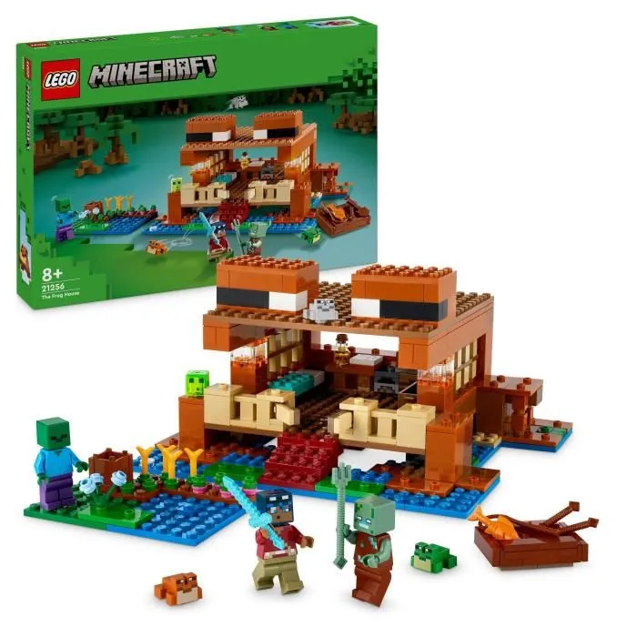 LEGO 21256 Minecraft La Maison de la Grenouille Jouet avec Figurines d'Animaux Zombie et Explorateur LEGO 21256 Minecraft La Maison de la Grenouille Jouet avec Figurines d'Animaux Zombie et Explorateur