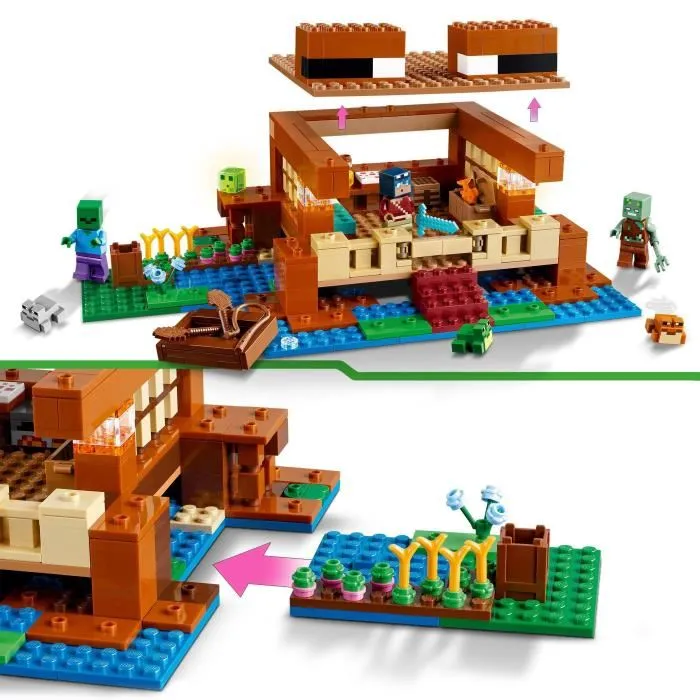 LEGO 21256 Minecraft La Maison de la Grenouille Jouet avec Figurines d'Animaux Zombie et Explorateur LEGO 21256 Minecraft La Maison de la Grenouille Jouet avec Figurines d'Animaux Zombie et Explorateur