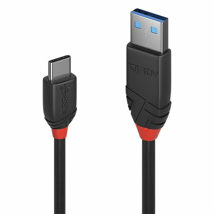 Lindy Câble USB 3.2 Type A vers C Black Line 1m, 10 Gbit/s, noir Lindy Câble USB 3.2 Type A vers C Black Line 1m, 10 Gbit/s, noir