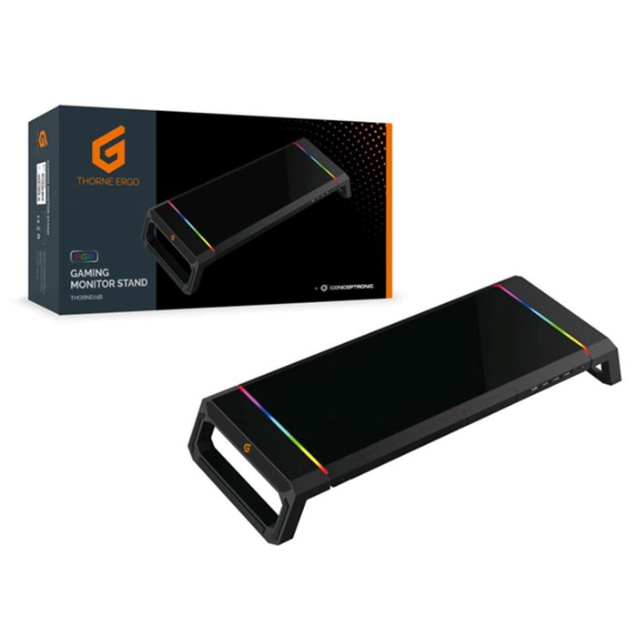 Conceptronic THORNE01B Support Ergonomic RGB Hub USB 2.0 Gaming Monitor Noir Conceptronic THORNE01B Support Ergonomic RGB Hub USB 2.0 Gaming Monitor Noir