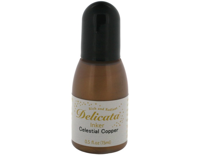 Tsukineko Encre DELICATA cuivre céleste métallique brillant 15ml Tsukineko Encre DELICATA cuivre céleste métallique brillant 15ml