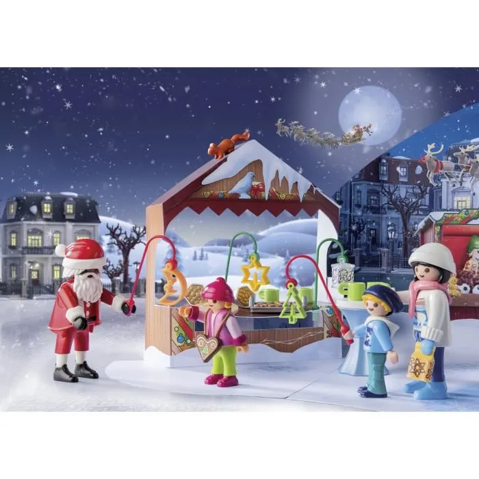Playmobil 71472 Calendrier de l'Avent Marché de Noël avec 24 surprises et 84 pièces, Dès 4 ans