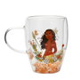 WIDDOP & CO Tasse en cristal transparent avec motifs de fleurs et papillons - Vaiana (Moana) Princeses Disney