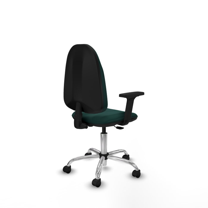 PIQUERAS Y CRESPO Chaise de bureau Algarra, Similicuir vert bouteille, Mécanisme Contact permanent, Piétement chromé PIQUERAS Y CRESPO Chaise de bureau Algarra, Similicuir vert bouteille, Mécanisme Contact permanent, Piétement chromé