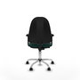 PIQUERAS Y CRESPO Chaise de bureau Algarra, Similicuir vert bouteille, Mécanisme Contact permanent, Piétement chromé