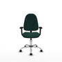 PIQUERAS Y CRESPO Chaise de bureau Algarra, Similicuir vert bouteille, Mécanisme Contact permanent, Piétement chromé