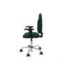 PIQUERAS Y CRESPO Chaise de bureau Algarra, Similicuir vert bouteille, Mécanisme Contact permanent, Piétement chromé