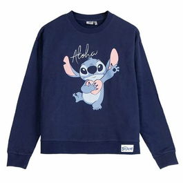Sweat sans capuche femme Stitch Bleu foncé S
