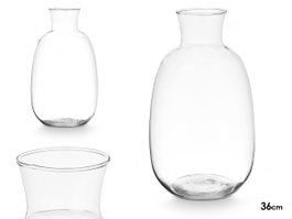GIFTDECOR Vase en verre à col haut, 36 cm, Transparent