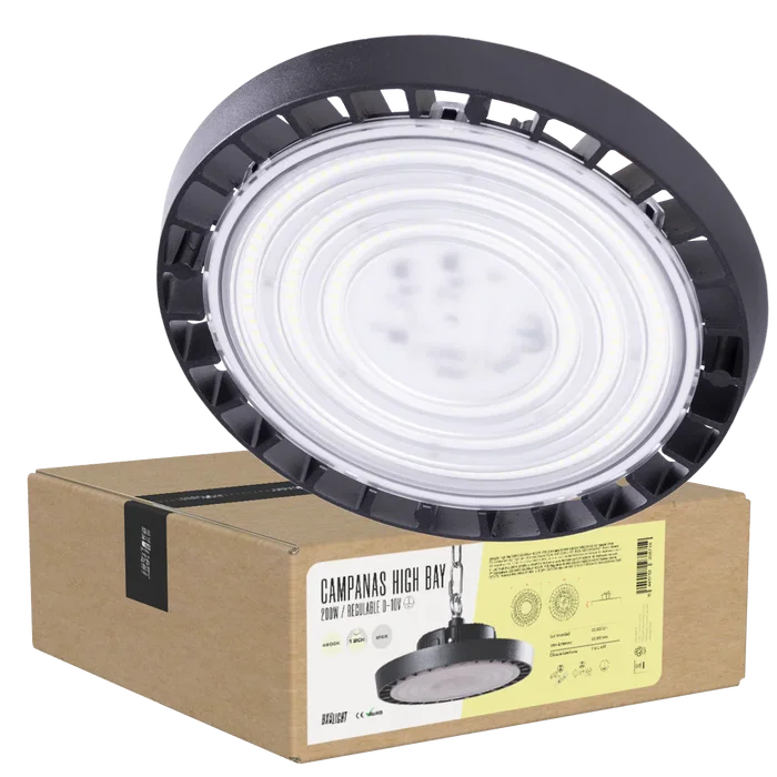 BX3 LIGHT Campanas High Bay LED 200W IP65 120° Blanc Froid 6000K pour Grandes Hauteurs - Remplacement Halogénure Métallique