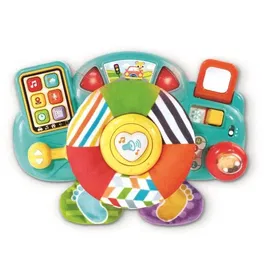 VTech Baby Volant Baby Pilote - Volant interactif éducatif pour bébé 6 mois+ avec 6 boutons, chansons, mélodies et radio