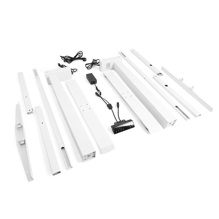 LEIVA - Système de patas de table à élévation électrique - Ajustable en largeur de 1080 à 1800 mm - Hauteur réglable - Charge max 100 kg - Blanc - COMPLEMENTOS ORGANITA