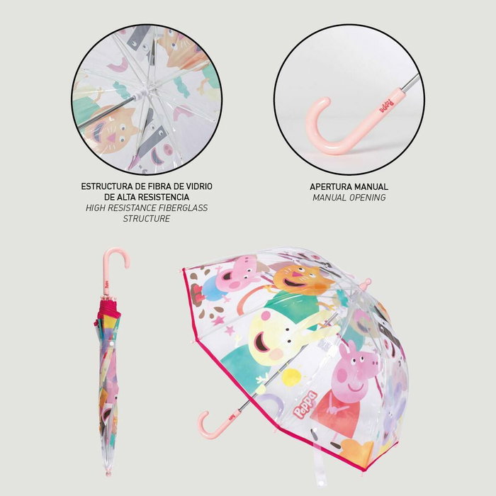 Parapluie Peppa Pig Ø 71 cm Transparent