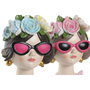 Home ESPRIT Figurine Décorative Femme Bleu Rose (2 Unités)