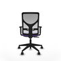 Chaise Motilla Synchro 3 positions tissu Violet Maille Blanc Base pyramidale noire Accoudoir 1D Sans appui-tête Roulettes 65mm nylon
