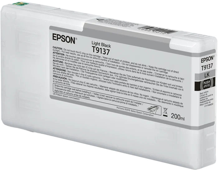 Epson C13T913700 Cartouche d'encre Light Black 200 ml pour Imprimante Epson C13T913700 Cartouche d'encre Light Black 200 ml pour Imprimante
