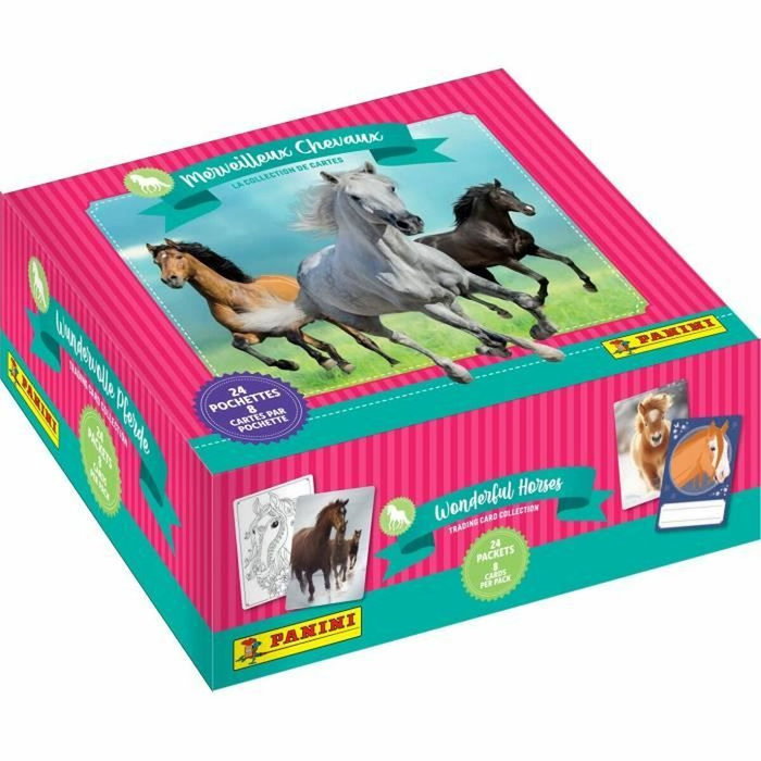Panini Boîte de stickers Collection de cartes chevaux (24 pochettes de 8 cartes)