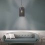 Home Deco Light Lampe suspendue cylindrique grise perforée d.15 h.24 cm