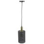 Home Deco Light Lampe suspendue cylindrique grise perforée d.15 h.24 cm