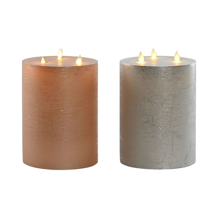 Bougie LED DKD Home Decor Doré Argenté 15 x 15 x 20 cm (AA) (2 Unités) Bougie LED DKD Home Decor Doré Argenté 15 x 15 x 20 cm (AA) (2 Unités)
