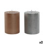 Bougie LED DKD Home Decor Doré Argenté 15 x 15 x 20 cm (AA) (2 Unités)