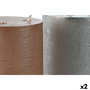 Bougie LED DKD Home Decor Doré Argenté 15 x 15 x 20 cm (AA) (2 Unités)