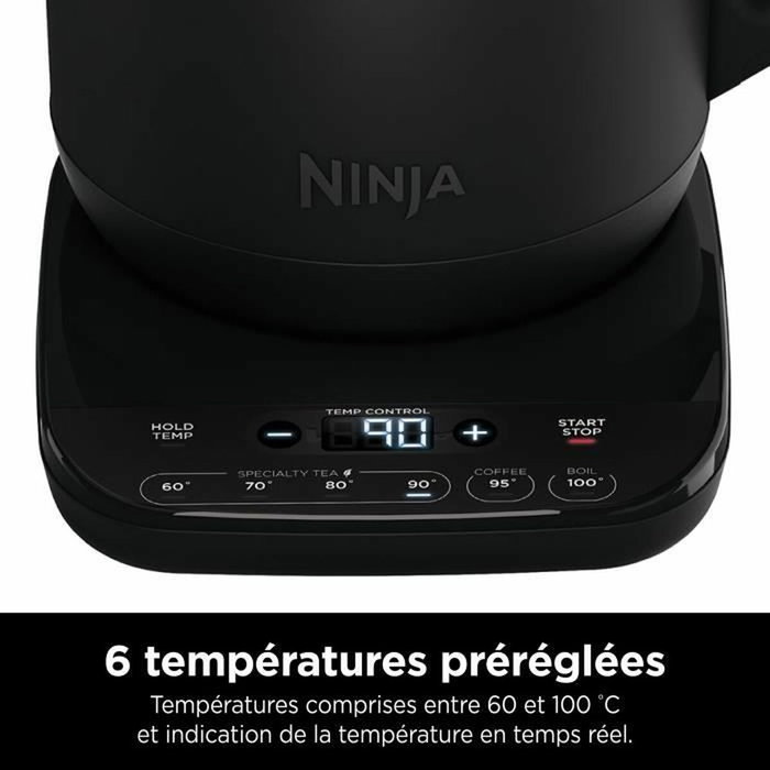 Ninja KT200EU Bouilloire électrique 1,7 L, Inox brossé noir, 3000W