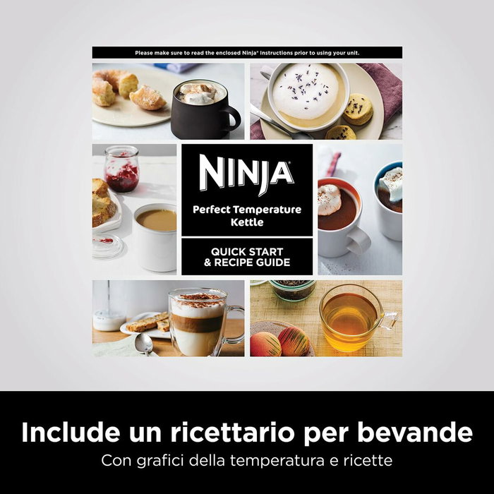 Ninja KT200EU Bouilloire électrique 1,7 L, Inox brossé noir, 3000W